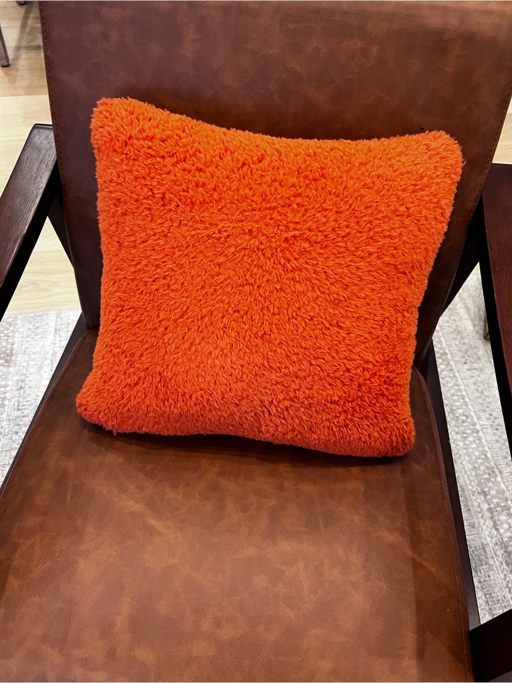 14x14” cupcakes & cashmere Orange Jack-o'-Lantern Plush Throw Pillow